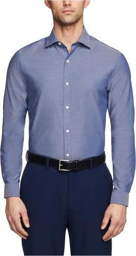 Vista 6 de Tommy Hilfiger Camisa de vestir sólida sin planchado para hombre Azul