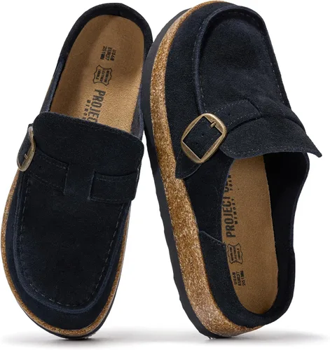 Vista 8 de Project Cloud Zuecos tipo mocasín de cuero 100% genuino para mujer Negro - Carline