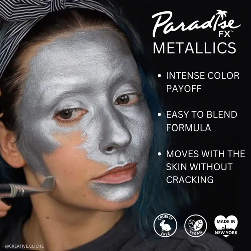 Vista 3 de Maquillaje Mehron Paradise AQ - Recambio de maquillaje (0.25 onzas) (Azul oscuro metálico)