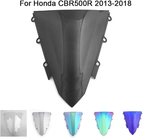 Vista 2 de GLoyer Motorcycle Windshield Motorcycle Windshield Iridium Windscreen Black with Bolts Screws Nut Fastener Compatible with CBR500R 2013 2014 2015