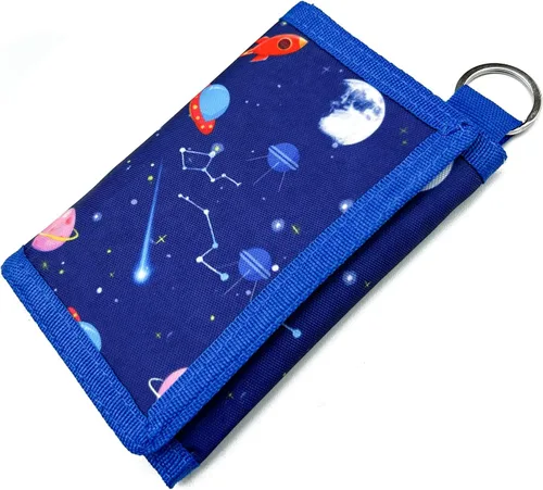 Vista 2 de Carteras de lona para niños con adhesivo y bolsillo con cremallera para adolescentes Estilo 12