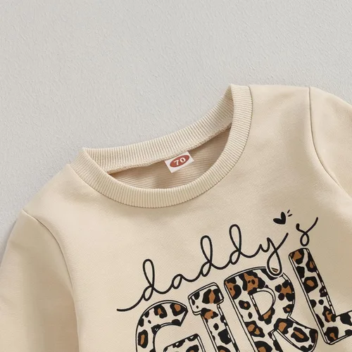 Vista 3 de Conjunto de sudadera larga para bebé niña para otoño e invierno, sudadera larga con pantalón elástico