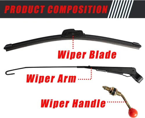 Vista 5 de Boine 2 Set 15.7" Kit de Limpiaparabrisas Manual Operado a Mano para UTV Compatible con UTV, Carrito de Golf, Polairs RZR, Ranger, Can Am X3
