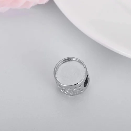 Vista 29 de LONAGO Abalorio personalizado con foto de plata de ley 925 con diseño de hueso de perro para pulsera