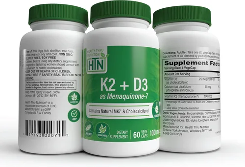 Vista 5 de Advanced K2 (MenaQ7) (100mcg) con vitamina D3 (1000 UI) 60 VegeCaps – El único K2 clínicamente validado y patentado en el mercado hoy más 1000 UI