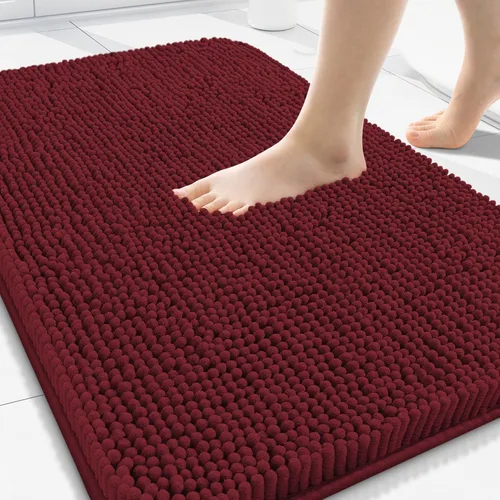 Vista 37 de Arotive Alfombras de baño de felpilla extrasuaves y absorbentes, de 24 x 16 pulgadas, lavables a máquina, parte trasera de goma antideslizante