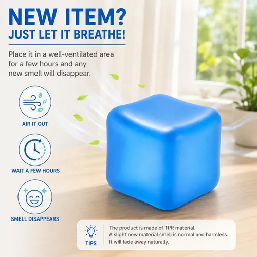 Vista 4 de Big Stress Cube Squishy Slow Rising Gel Fidget Toy TDAH BPA 2.25 pulgadas (azul)