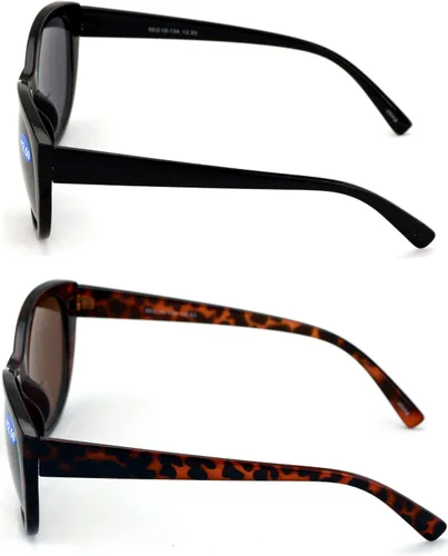 Vista 3 de 2 pares de lentes de sol de lectura para mujer, lentes de lectura para exteriores, estilo ojo de gato, vintage, ovalados (1 negro 1 tortuga, 1.50)