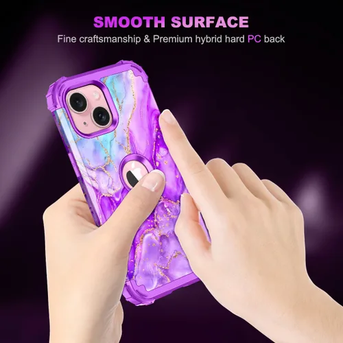 Vista 6 de Casetego Funda para iPhone 13, iPhone 14, tres capas de alta resistencia a prueba de golpes, protección completa resistente de policarbonato duro +