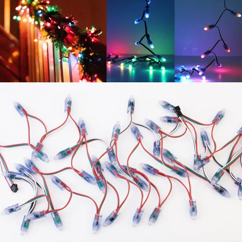 Vista 3 de DC5V 500pcs WS2811 0.472 in Difusión Digital RGB LED Pixel Luz Direccionable Individualmente Módulo de Píxeles LED Redondo IP68 Impermeable