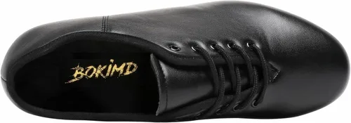 Vista 2 de Mens Split Sole Jazz Tap Dance Shoe Black Leather Dance Shoe
