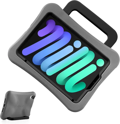 Vista 19 de Funda para Niños para iPad mini 7 (A17 Pro) 2024/iPad Mini6 2021, Peso Ligero Resistente/A Prueba de Golpes/A Prueba de Caídas con Asa/Soporte
