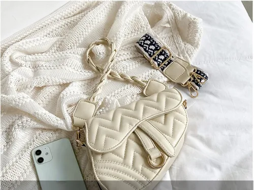 Vista 3 de Bolsos cruzados para mujer, bolsos de moda para mujer, bolso de hombro, Blanco