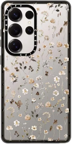 Vista 69 de CASETiFY Funda de impacto para Galaxy S22+ - Adhesivo Aries Moross, color negro transparente