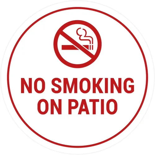 Vista 30 de Signs ByLITA Cartel de "No fumar en el patio" (Negro) - Pequeño
