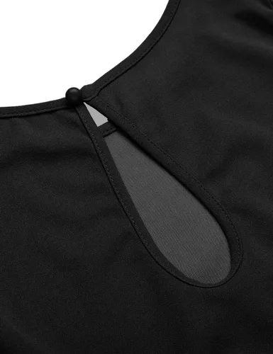 Vista 7 de Vetinee - Mameluco de verano con cinturón para mujer, manga corta, con abertura en la espalda