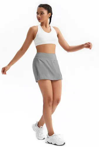 Vista 5 de Blaosn Pantalones cortos atléticos fluidos para mujer, gimnasio, yoga, entrenamiento, correr, tenis, falda pantalón de moda, ropa casual de verano