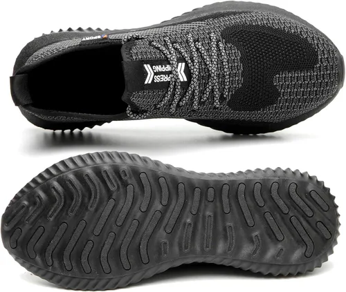 Vista 2 de SUADEX Zapatos de trabajo indestructibles con punta de acero para hombres y mujeres, ligeros, a prueba de pinchazos, transpirables, zapatos
