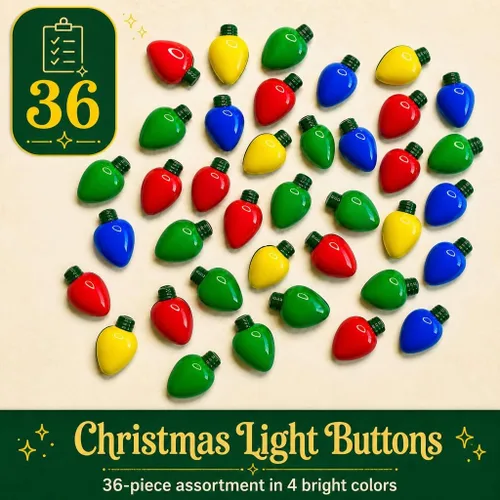 Vista 2 de Botones en abundancia 36 piezas de botones de luz de Navidad para Luces de Navidad