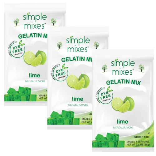 Vista 23 de Simple Mixes Postre de gelatina natural, frambuesa, fresa y cereza, aperitivo saludable, sin colorantes, sin gluten ni grasa, Kosher, paquete de 3