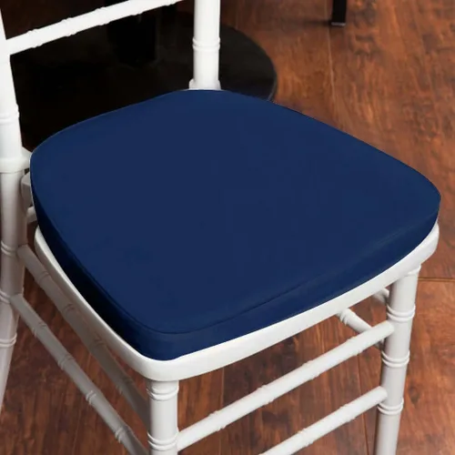 Vista 19 de Efavormart Cojín de 2" de espesor para silla Chiavari en negro, cojín de asiento de espuma con efecto memoria con lazos y funda extraíble