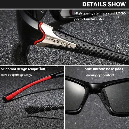 Vista 4 de Gafas de sol polarizadas para hombre, ciclismo, conducir, pesca, 100% protección UV