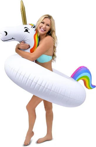 Vista 8 de GoFloats Flotador de piscina de unicornio para fiesta, balsas inflables, adultos y niños