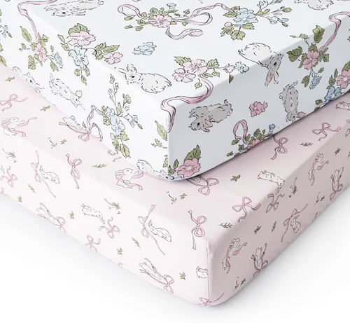 Vista 10 de PHF Juego de sábanas de moisés suave, paquete de 2 sábanas sedosas, cómodas y transpirables para bebés niños y niñas, ajuste universal para la Castle