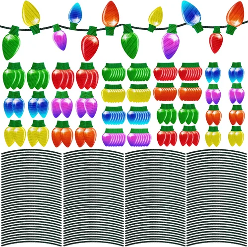Vista 11 de 43 piezas de decoraciones navideñas para auto y refrigerador: set de accesorios con imanes reflectantes en forma de bombilla y gnomo, decoración