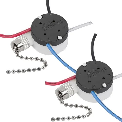Vista 10 de Interruptor de ventilador de techo Zing Ear ZE-208s E89885 de 3 velocidades con 4 cables, interruptor de cadena de tracción, interruptor de luz