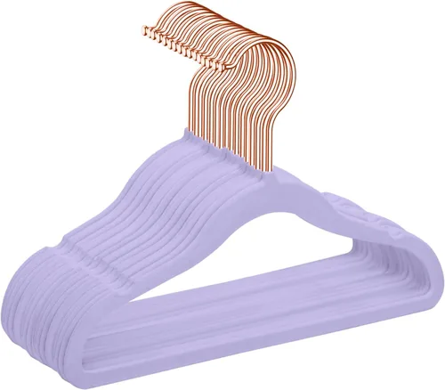 Vista 12 de MIZGI Perchas de terciopelo para bebé, perchas antideslizantes para niños y niños pequeños, perchas de 11.8 pulgadas para ropa de bebé, paquete