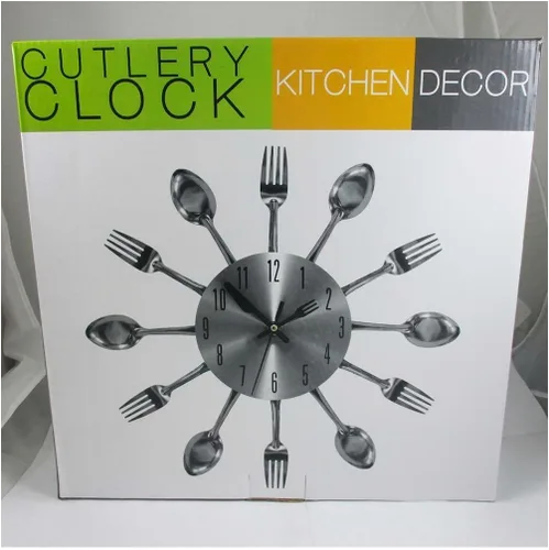 Vista 4 de Diseño moderno cubiertos de plata utensilios de cocina reloj cuchara tenedor cuchillo plegable nuevo