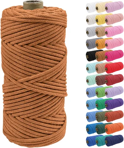 Vista 15 de JeogYong Cuerda de macramé de 0.157 in x 109 yardas, cuerda trenzada de algodón natural, cuerda de macramé para bolsas de ganchillo, colgar