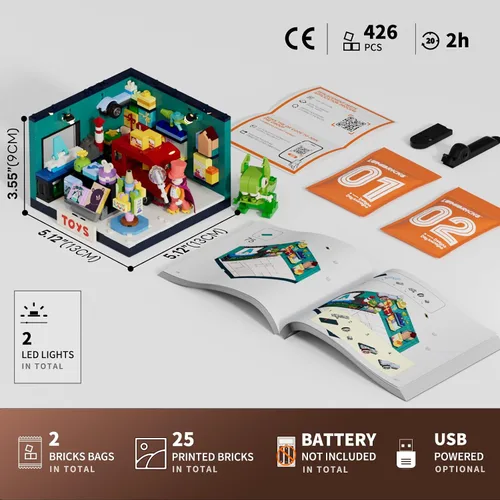 Vista 7 de Lumibricks Juego de construcción de iluminación de caja de juguete, 426Pcs