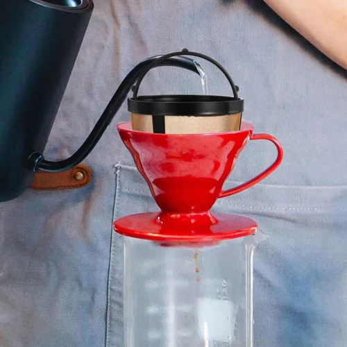 Vista 5 de Healifty 2 unids filtro de café Stainer Steel Strainer Duo Coffee Accessory Filter Replacement Coffee Maker Filters Coffee Supply Coffee Strainer