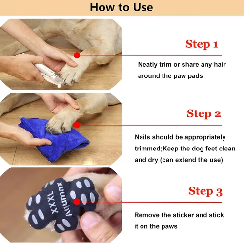Vista 3 de Almohadillas Antideslizantes de Agarre para Patas de Perro, Almohadillas de Tracción, Calcomanías para Patas de Perro con Almohadilla Autoadhesiva