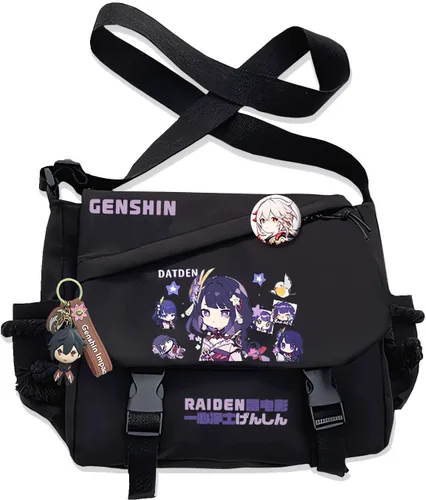 Vista 12 de Bolso Furina Crossbody Bag Single Shoulder Bag Adulto Anime 3D Print Mochila Negro Bolsa