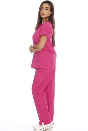 Vista 2 de Just Love uniforme médico con cuello en V para mujer