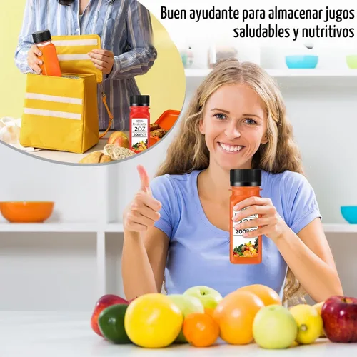 Vista 6 de Sliner Botellas de plástico pequeñas de 2 onzas con tapas, a prueba
