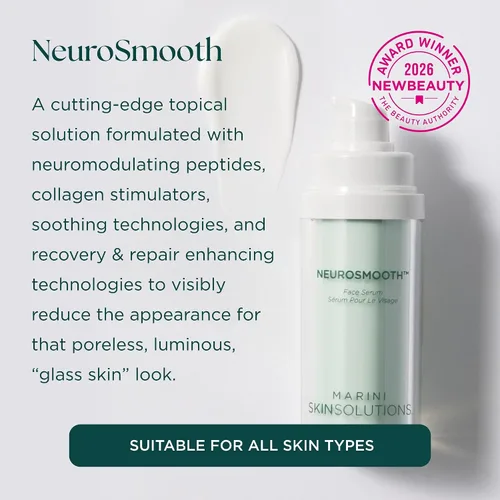 Vista 2 de Marini SkinSolutions NeuroSmooth - Suero facial neuromodulante alimentado por péptidos para piel suave como el vidrio y sin poros, libre