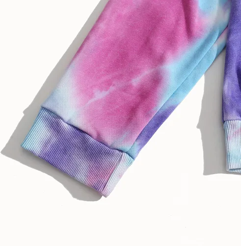 Vista 5 de Sudadera holgada de manga larga para mujer, con teñido anudado, de gran tamaño, para mujer