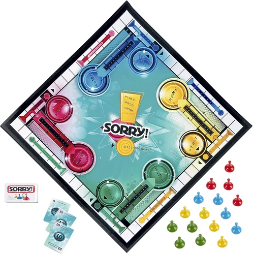 Vista 2 de Hasbro Gaming Lo siento! Juegos de mesa familiares para niños y adultos, de 2 a 4 jugadores, edades de 6 años en adelante (Exclusivo de Amazon)