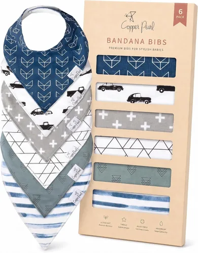 Vista 37 de Copper Pearl Baberos tipo bandana para bebé, paquete de 4 baberos de algodón suave para babear y dentición, absorbentes, ajuste ajustable, muchos