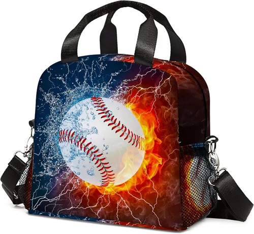 Vista 11 de Bolsa de almuerzo de fútbol con aislamiento, bolsa de comida de gran capacidad para niños, mujeres y hombres, bolsa enfriadora, impermeable, correa