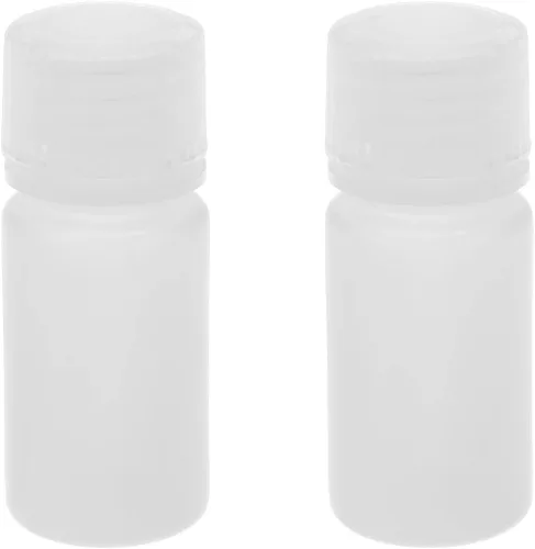 Vista 6 de Othmro 5 recipientes de plástico de 0.5 onzas, botellas de reactivo químico de laboratorio, botellas de almacenamiento sólido líquido de boca