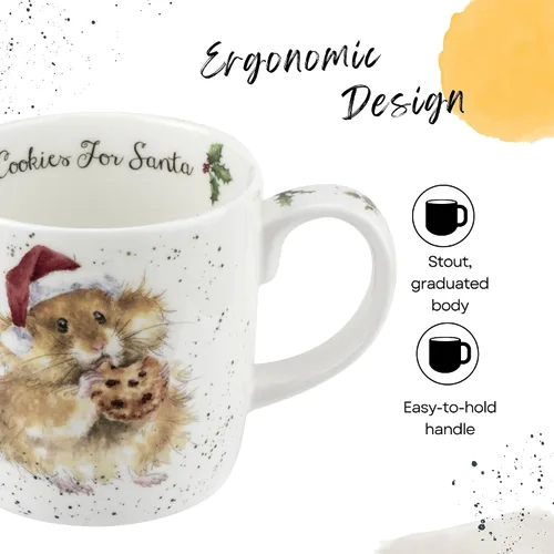 Vista 4 de Royal Worcester Wrendale Designs Taza de 14 onzas (Galletas para Santa)