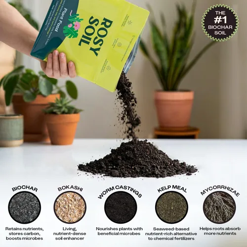 Vista 4 de Rosy Soil Plant Food, fertilizante orgánico para plantas de interior, 4 cuartos de galón Microbially Active Organic Indoor Plant Food, with