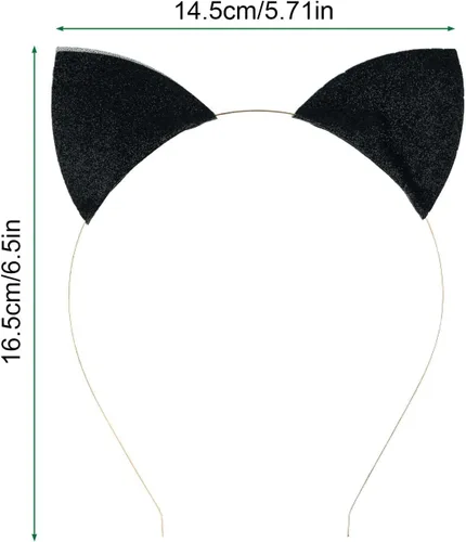 Vista 2 de 2 diademas de orejas de gato con purpurina, orejas de gato de Navidad, lindos accesorios para el cabello para mujer