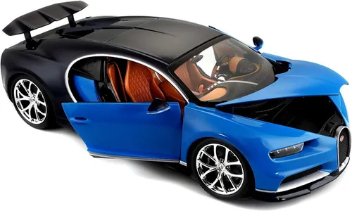 Vista 3 de 2016 Bugatti Chiron Blue 1/18 Modelo de coche fundido a troquel