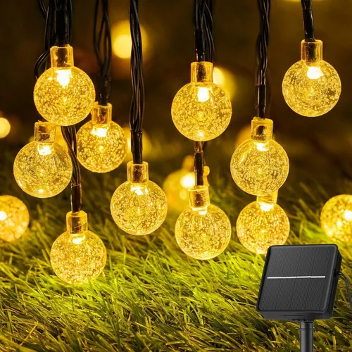 Vista 9 de Brightown Luces de Cadena Solares para Exteriores 60 LED 35.6 Pies Luces de Globo de Cristal con 8 Modos de Iluminación, Luces Solares Impermeables
